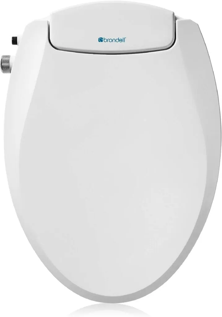 Brondell Bidet Toilet Seat Non-Electric Swash Ecoseat, Fits Elongated Toilets, White - Dual Nozzle System, Ambient Water Temperature - Bidet with Easy Installation