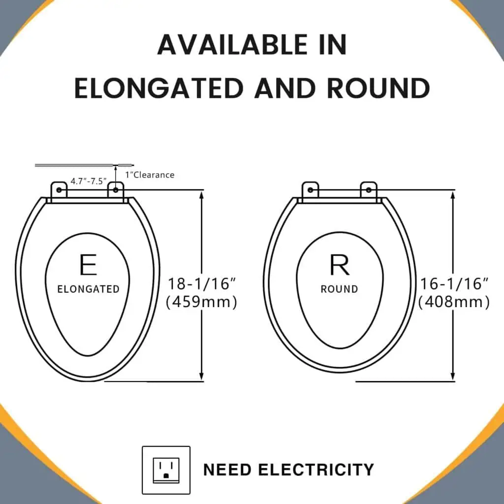 ZMJH A201S Electronic Smart Bidet Toilet Seat,Self Cleaning Hydroflush,Hybrid Heating,Heated Dryer,Nightlight,Vortex Wash, remote control (Elongated)