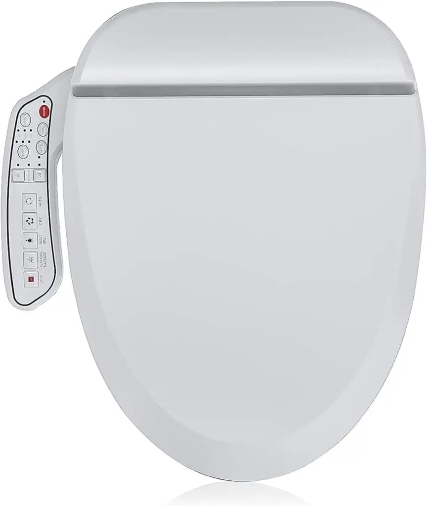 ZMJH Bidet Toilet Seat, Elongated Smart Unlimited Warm Water, Vortex Wash, Electronic Heated, Warm Air Dryer, Rear and Front Wash, LED Light, Need Electricity, White, ZMA102 (Elongated)