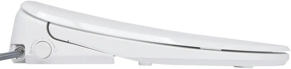 ALPHA BIDET UX Pearl Bidet Toilet Seat in Elongated White | Ultra Low Profile | Endless Warm Water | Arced Stainless Steel Nozzle | LED Nightlight | Dryer | Deodorizer | 3 Year Warranty