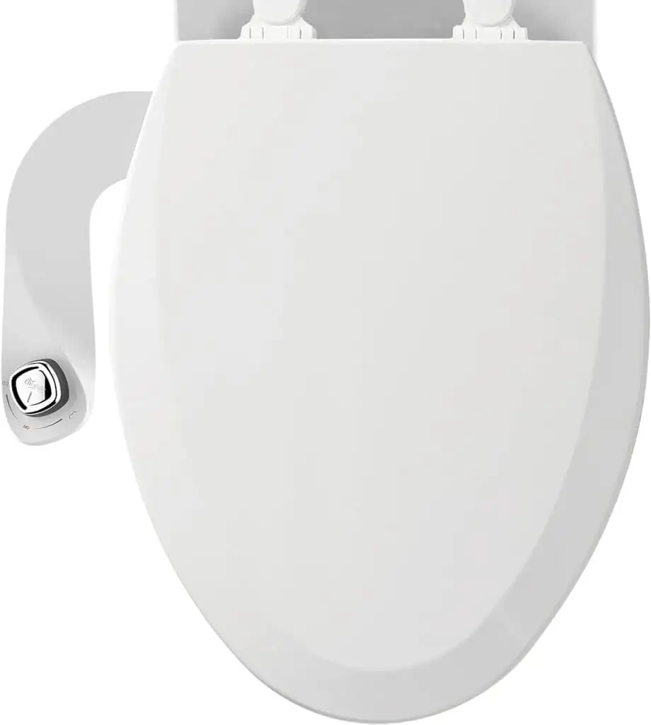 Bemis 1500EC Toilet Seat with Perfect Fit, Fresh Water Spray, Non-Electric, Easy to Install Bidet, ELONGATED, Cotton White