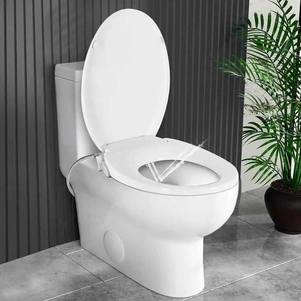 Doolv Bidet Toilet Seat,Non-Electric Bidet Seat,Toilet Water Spray,Bidet Attachment for Toilet Dual Nozzle with Self Cleaning, Adjustable Water Pressure, White - Slow Close Toilet Cover