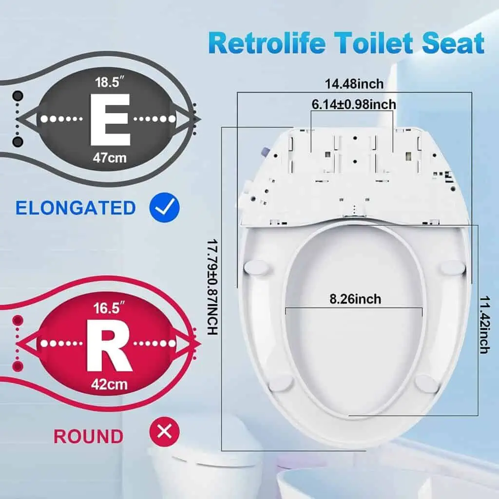 Bidet Toilet Seat Elongated,Non-Electric Bidet Seat,Toilet Water Spray,Bidet Attachment for Toilet Dual Nozzle with Self Cleaning, Adjustable Water Pressure, White - Slow Close Toilet Cover