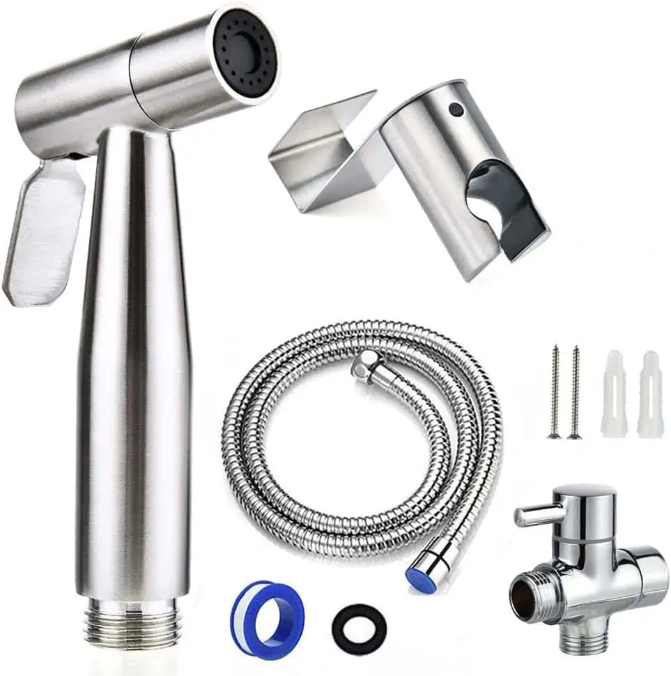 Handheld Bidet Sprayer for Toilet, 7/8 Stainless Steel Adjustable Pressure Bidet Faucet Diaper Sprayer Set with Hose Attachment for Bathroom