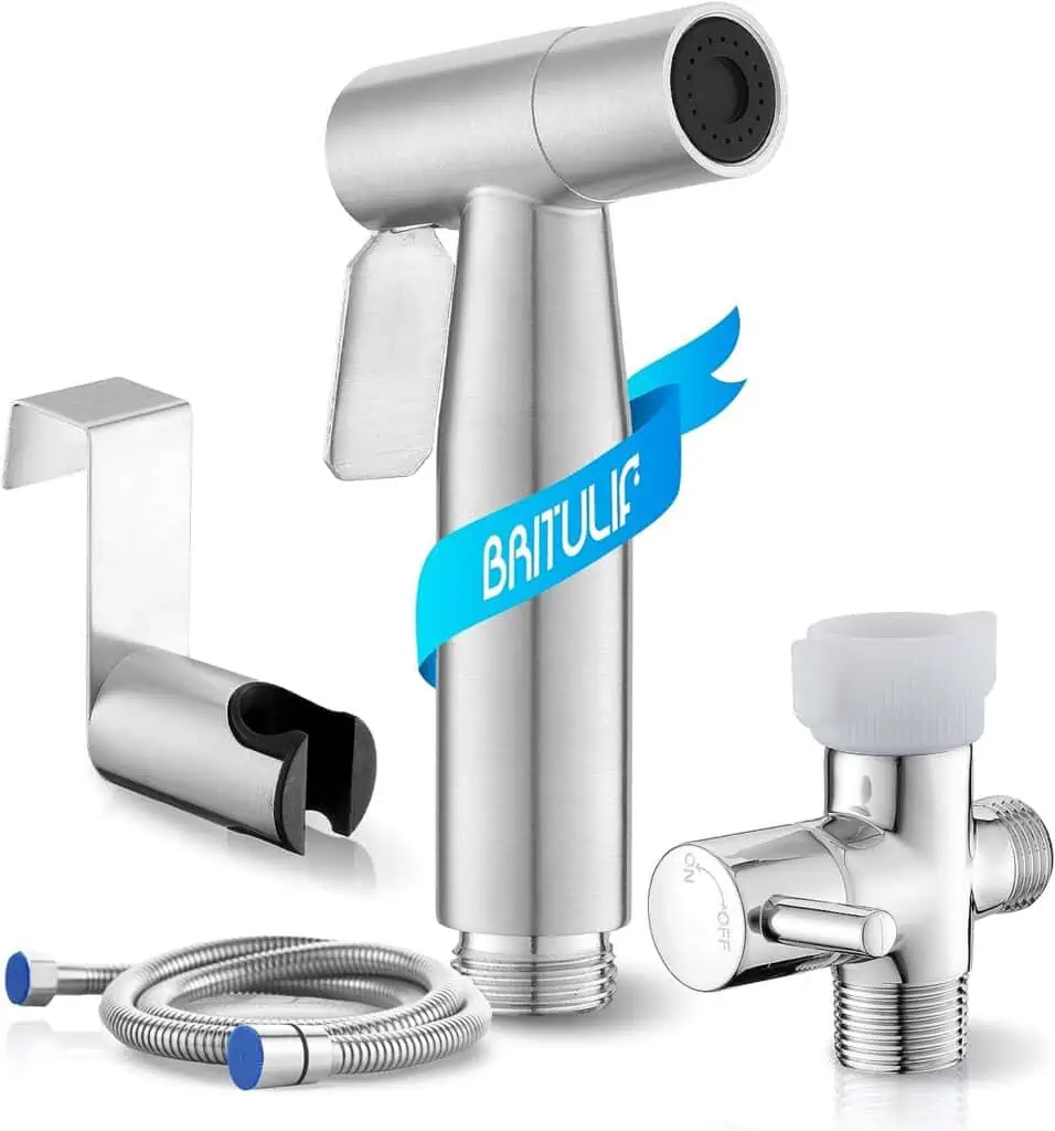 Handheld Bidet Sprayer for Toilet, BRITULIF Jet Sprayer for Toilet Cloth Diaper Sprayer Set, Adjustable Muslim Shower Bidets for Existing Toilets, Bidet Attachment with Bidet Hose for Feminine Wash