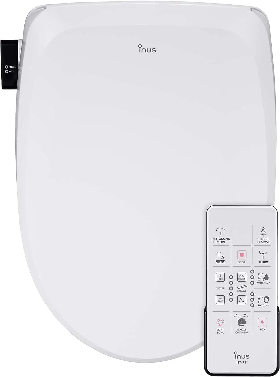 inus bidet seats remote control r31 with heated seat nightlight