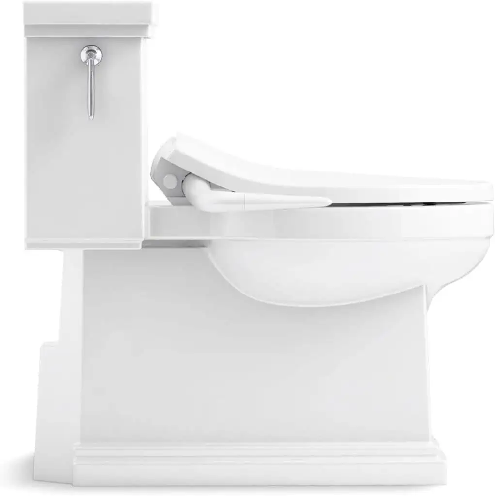 KOHLER K-5724-0 Puretide Bidet Toliet Seat, Elongated Manual Non Electric Bidet with Adjusting Spray Pressure and Position, White Quiet-Close Lid