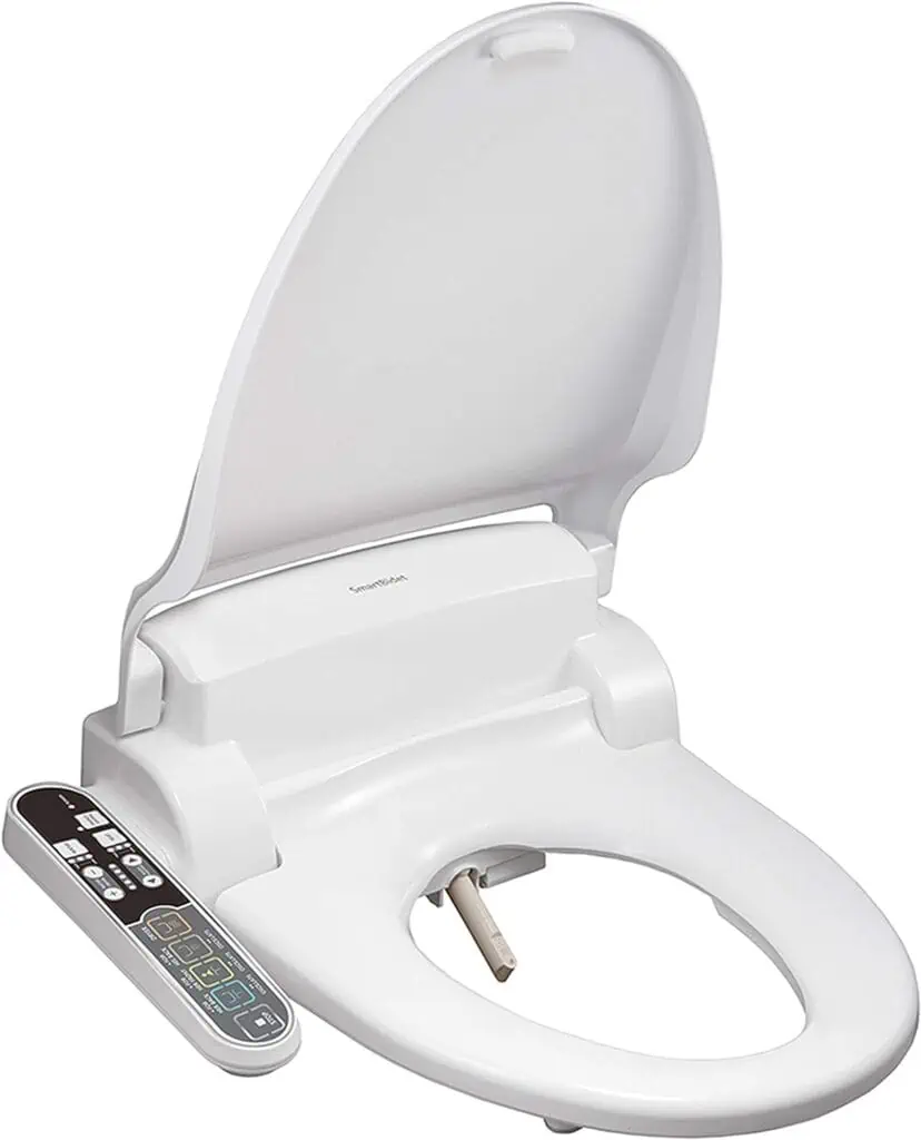 SmartBidet SB-2000 Electric Bidet Seat for Round Toilets - Electronic Heated Toilet Seat with Warm Air Dryer and Temperature Controlled Wash Functions (White)