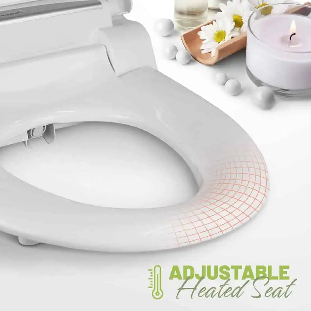 Tranquillus Essential - Water and Air Adjustable Bidet Toilet Seat, Electric Bidet - ADA Compliant Bidet Seat, Heated Bidet with Dryer - Easy DIY Installation, Soft Close Lid - Made in Korea